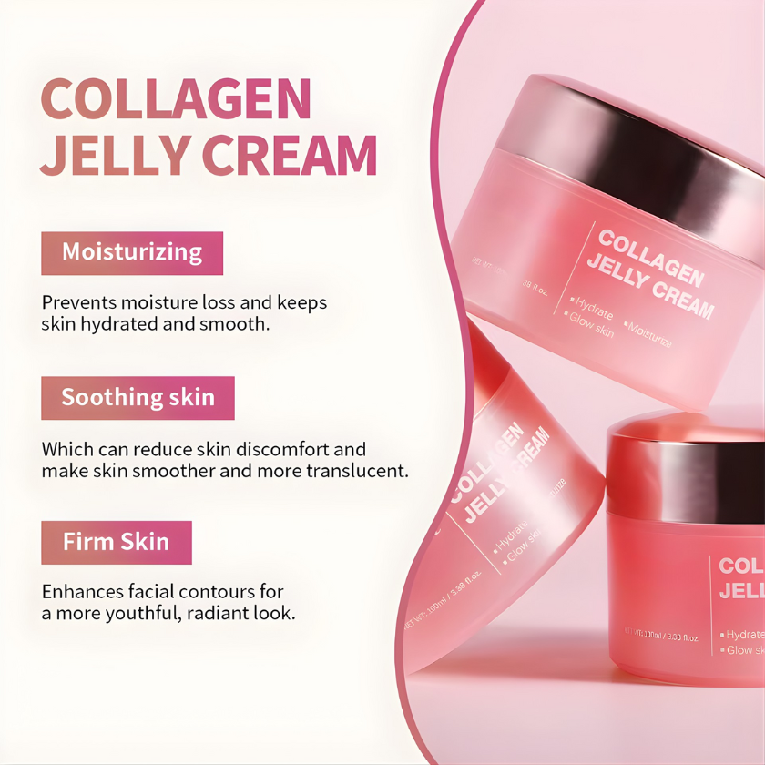 Moisturizing Collagen Jelly Cream Niacinamide Hydrolyzed Collagen Tightening Soothing Anti-Aging Firmness Hydration Skincare