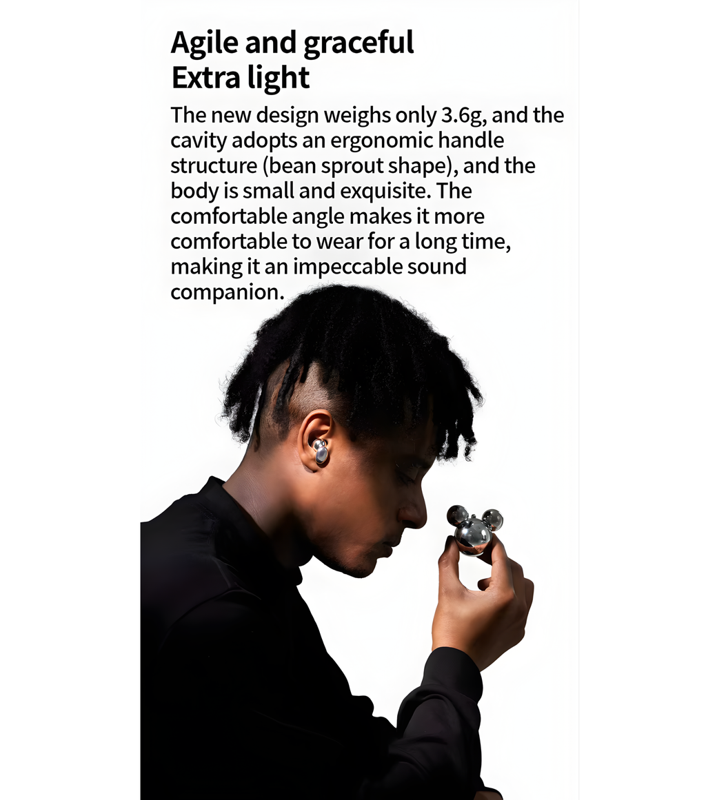 Earphones Bluetooth Wireless, Head Highly Stylish HIFI Stereo Earbuds Noise Reduction Long Battery Life