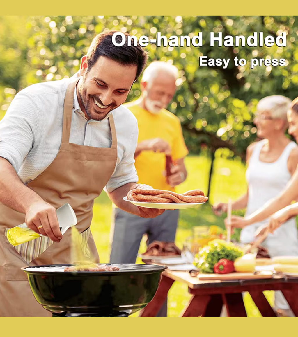 Olive Oil Sprayer for Cooking, 220ml Glass Oil Dispenser for Kitchen Gadgets, Food Grade Premium Spray Bottle, Continuous Spray with Portion Control, for Salad, Frying, BBQ