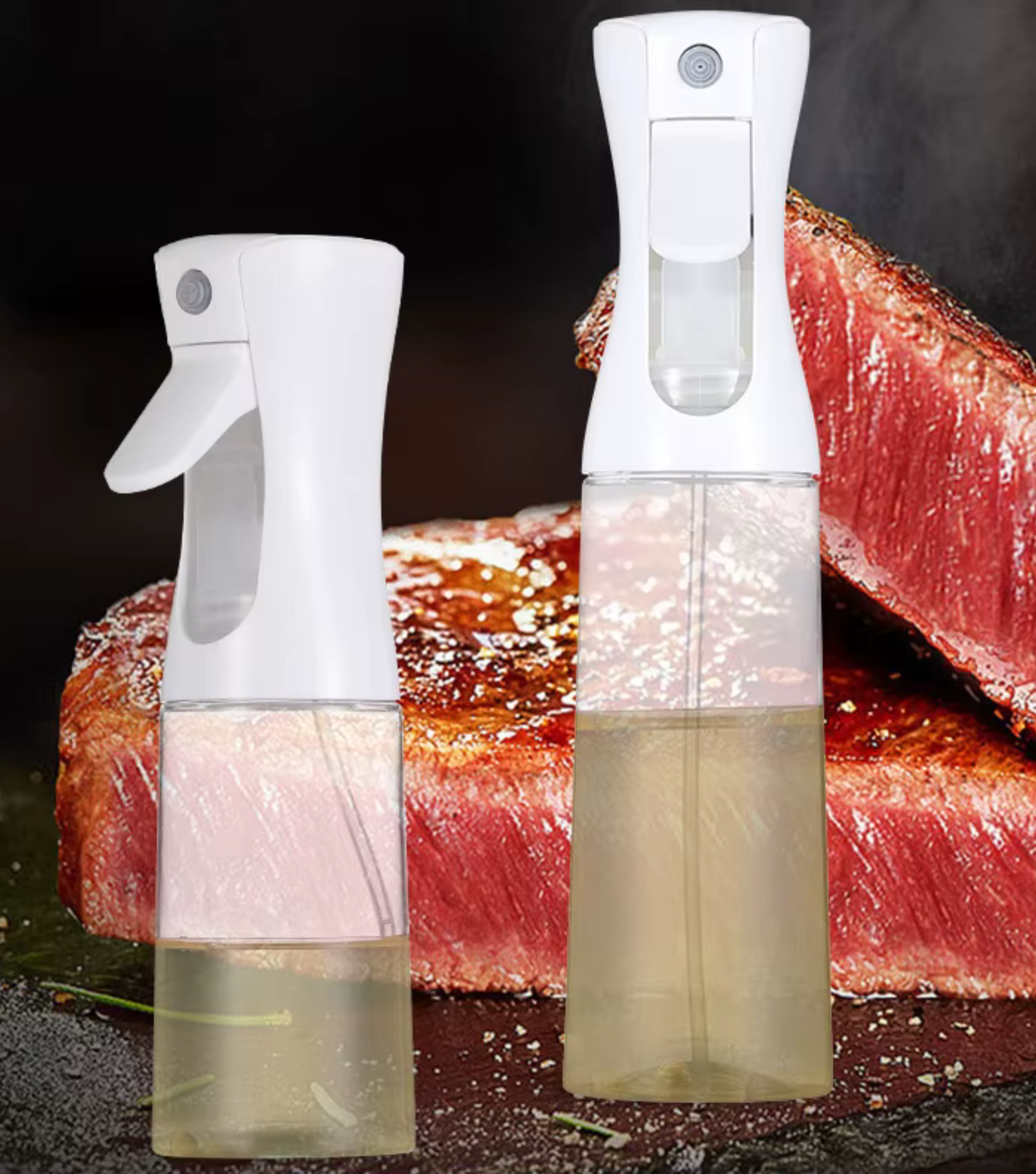 Olive Oil Sprayer for Cooking, 220ml Glass Oil Dispenser for Kitchen Gadgets, Food Grade Premium Spray Bottle, Continuous Spray with Portion Control, for Salad, Frying, BBQ