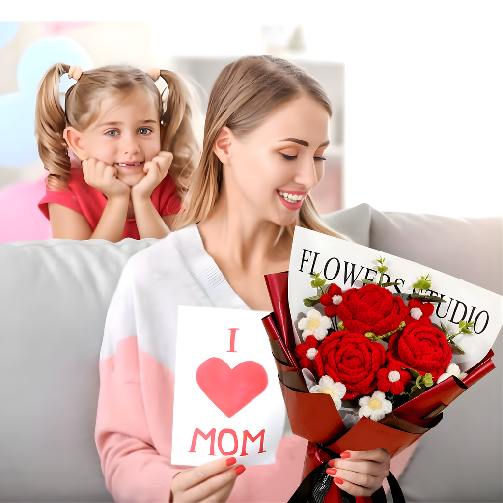 Crochet Rose Bouquet: Handmade Eternal Yarn Flowers, Valentine's Gift