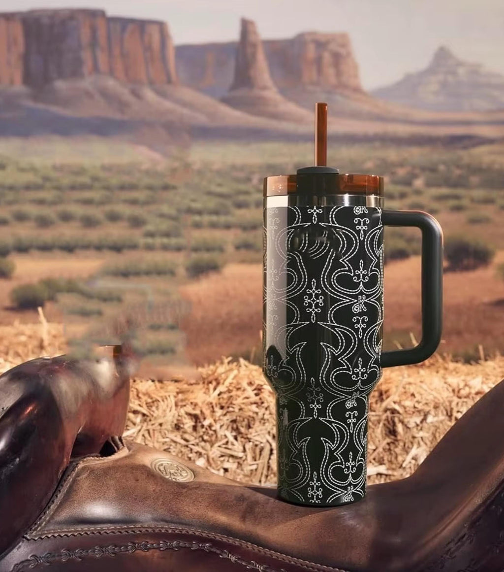 Western ken tumbler Quencher 40 Oz Western ken stanley tumbler gift for her Christmas gift Travel Mug.