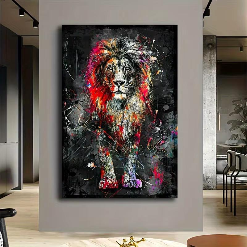 poster home decor Lion Canvas Painting Art Print retro watercolor bar Apartment Decor trendy wall art Poster canvas Decor for Anime
