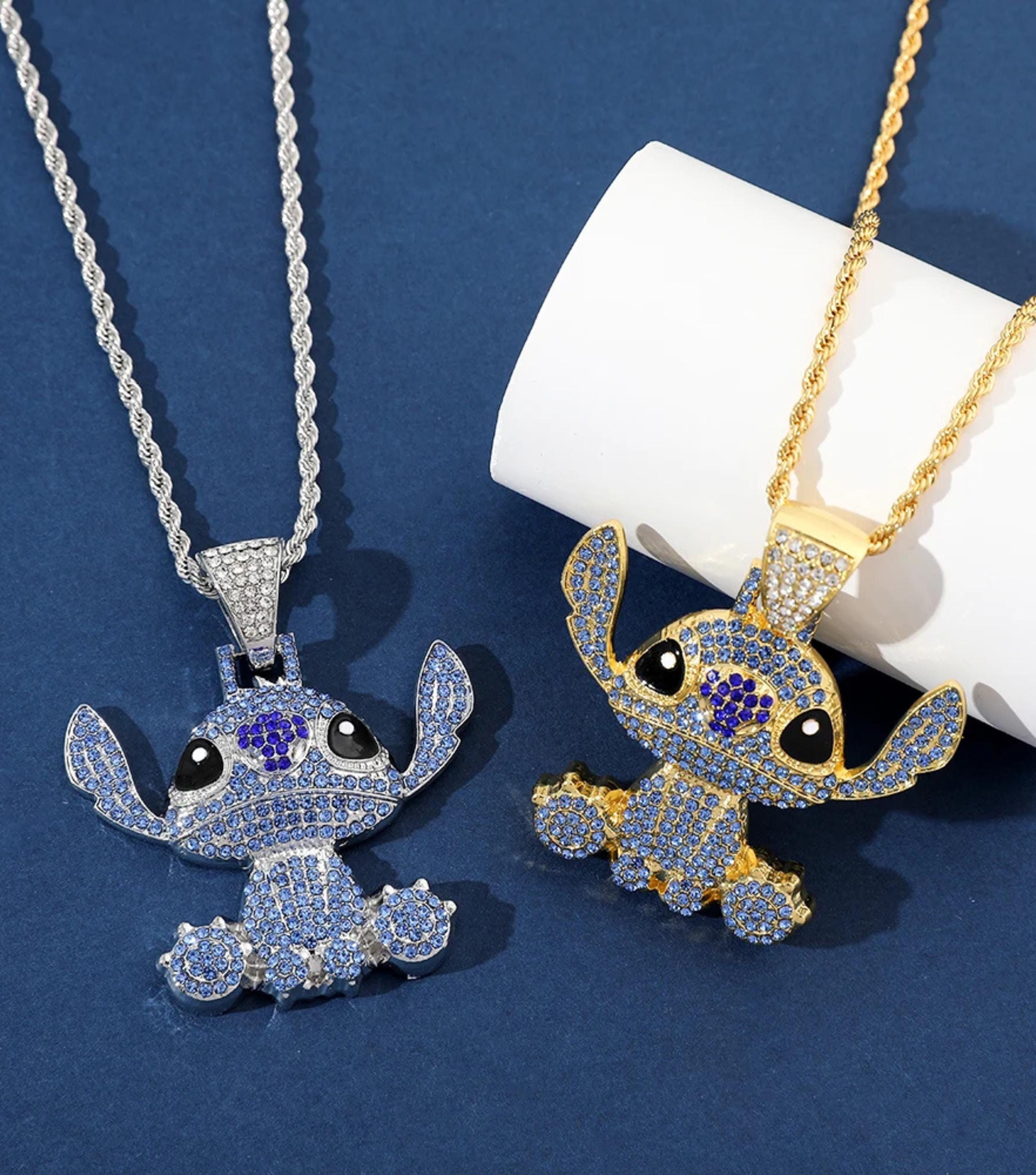 Lilo Stitch Silver Jewelry Necklace stitchlilo Pendant Necklace In 925 Sterling Silver Necklace | Engagement Gift Her lilo stitch pendant