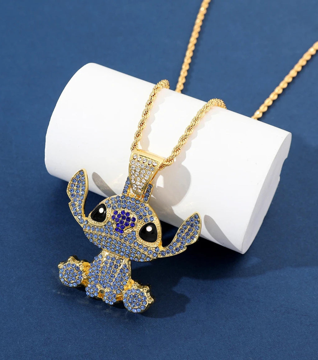 Lilo Stitch Silver Jewelry Necklace stitchlilo Pendant Necklace In 925 Sterling Silver Necklace | Engagement Gift Her lilo stitch pendant