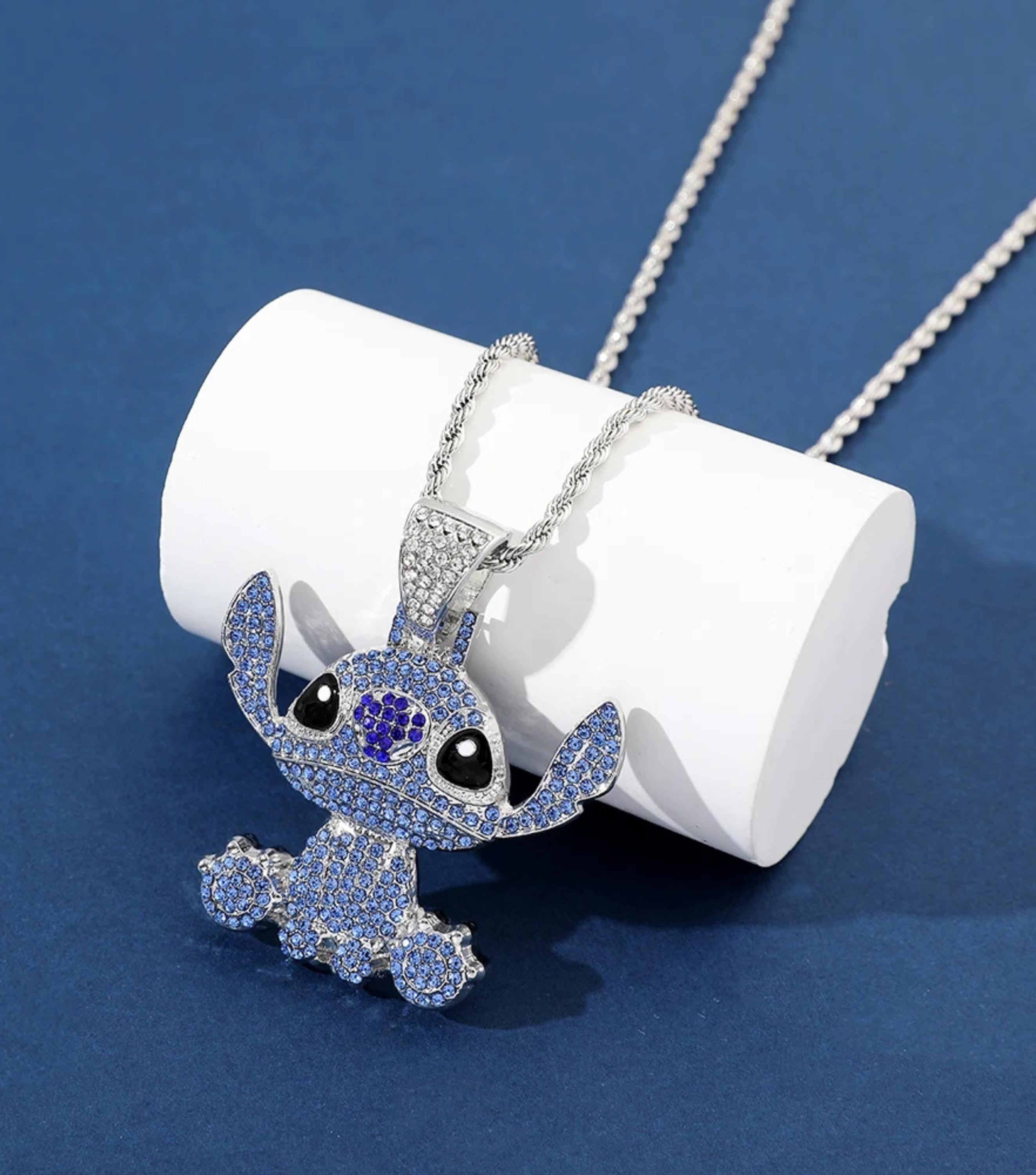 Lilo Stitch Silver Jewelry Necklace stitchlilo Pendant Necklace In 925 Sterling Silver Necklace | Engagement Gift Her lilo stitch pendant