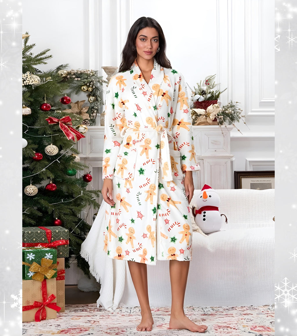 Women Plush Robe Reindeer Wedding Robe Christmas Robe Fleece Plush Robe Cozy Soft Bathrobe Monogram Fleece