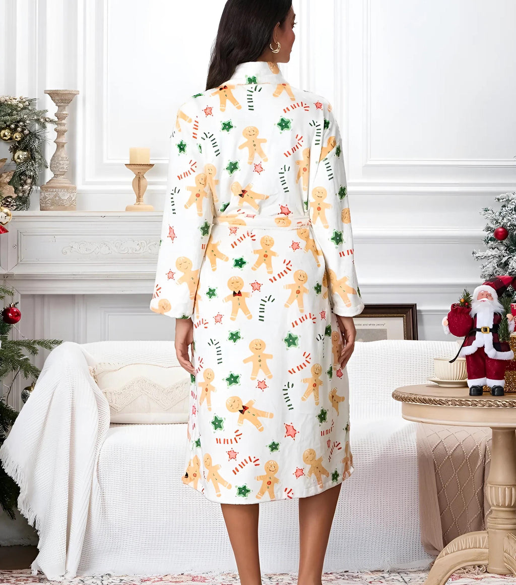 Women Plush Robe Reindeer Wedding Robe Christmas Robe Fleece Plush Robe Cozy Soft Bathrobe Monogram Fleece