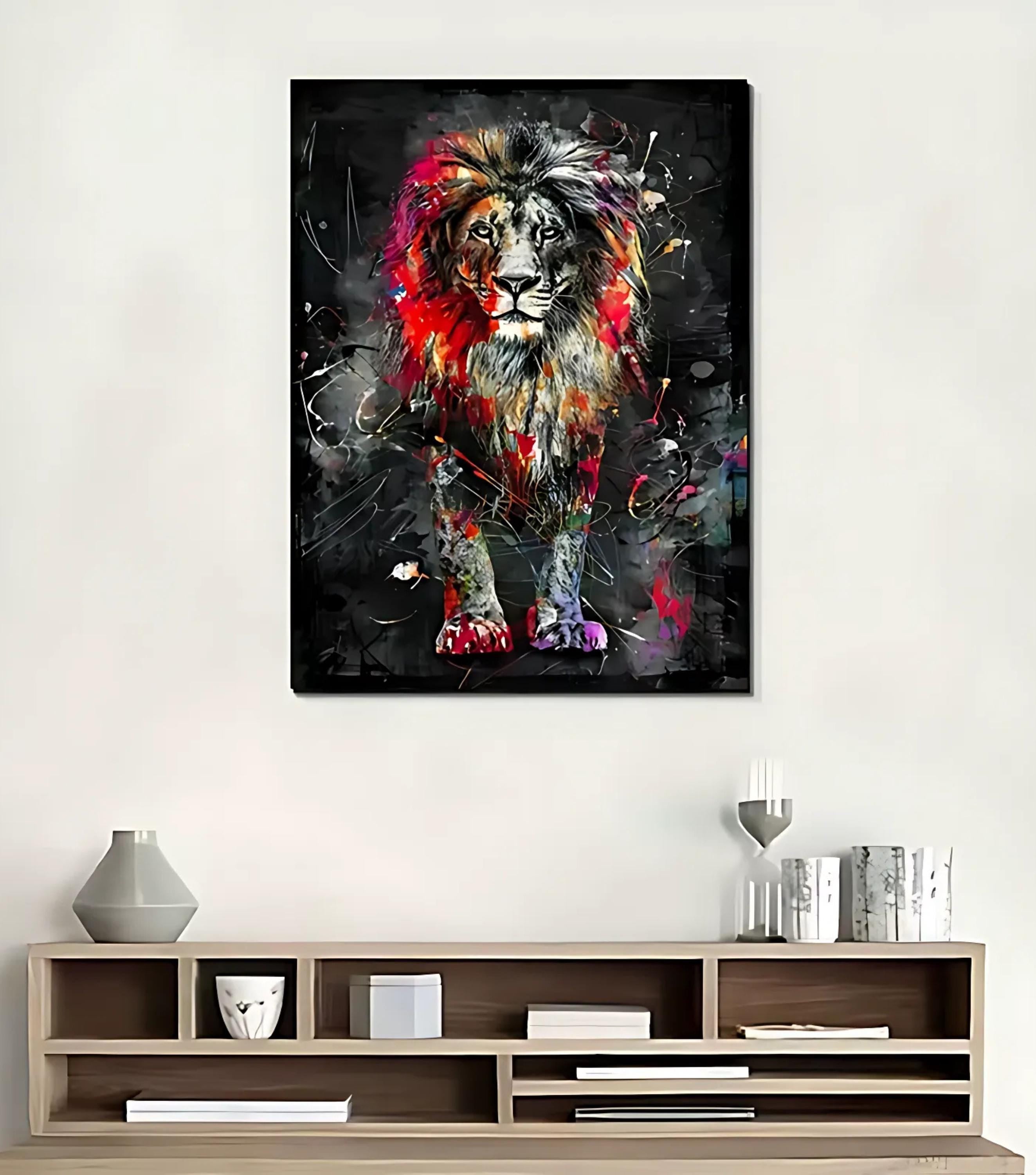 poster home decor Lion Canvas Painting Art Print retro watercolor bar Apartment Decor trendy wall art Poster canvas Decor for Anime