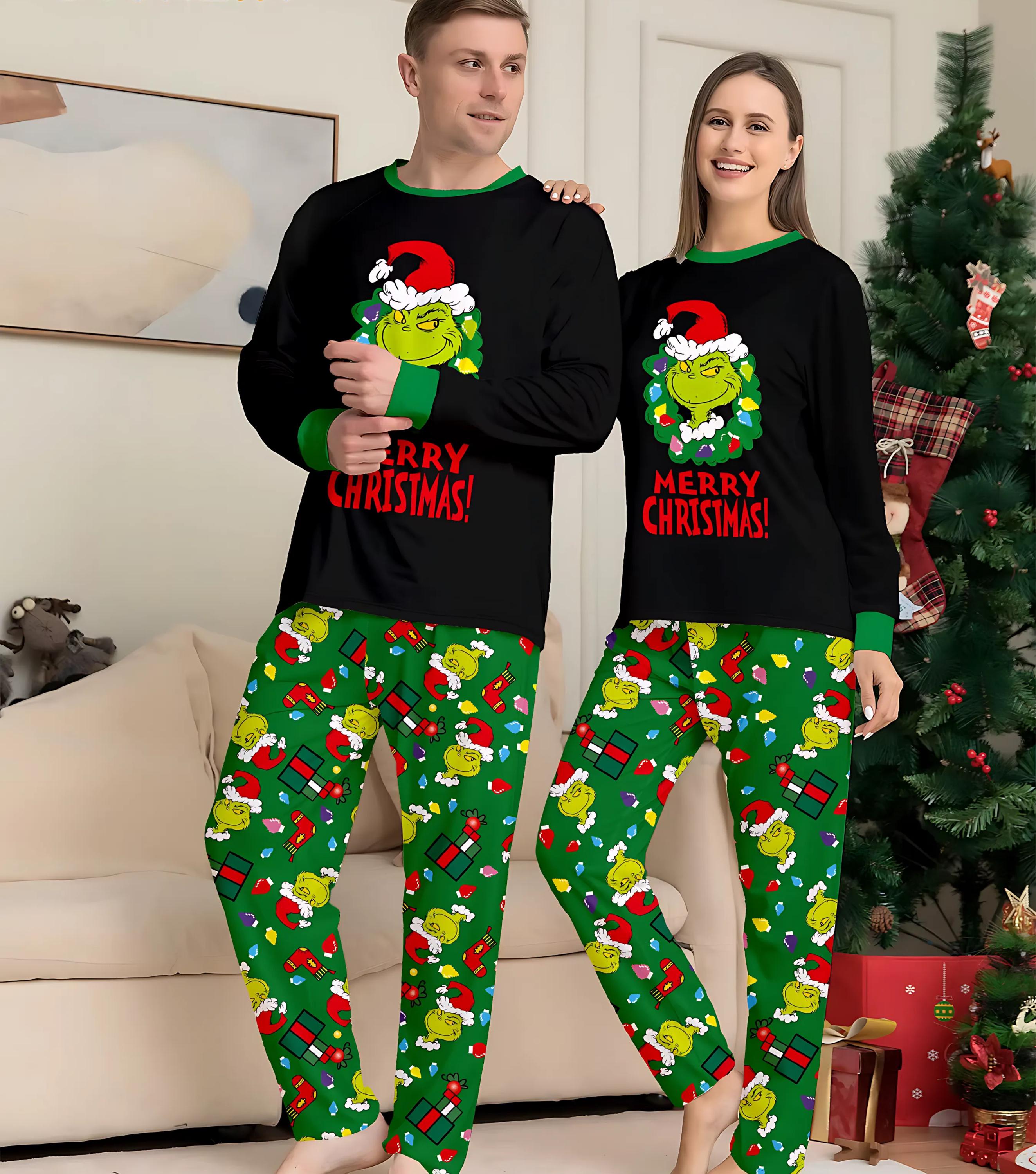 Family Matching Pajamas grinch Xmas pjs monogrammed pjs Holiday pajamas Matching Pajamas Christmas Morning Matching Family Outfit