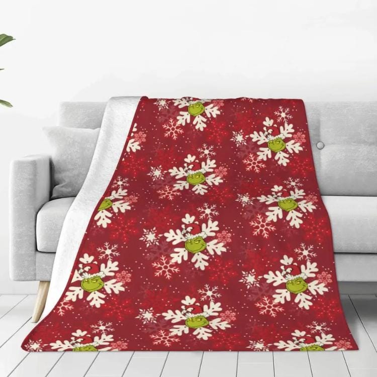 christmas blanket. Grinch Christmas Blanket, Christmas Whoville Throw Blanket, Grinchmas BlanketSummer Portable Super Soft Throw Blanket