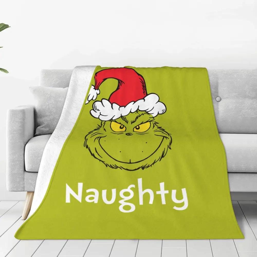 christmas blanket. Grinch Christmas Blanket, Christmas Whoville Throw Blanket, Grinchmas BlanketSummer Portable Super Soft Throw Blanket