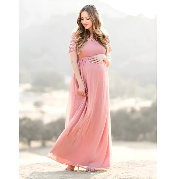 maternity dresses for baby shower, Chiffon Maternity Dresses for Photoshoot Pregnant Women Maxi Gown Dress Pregnancy Baby Shower,