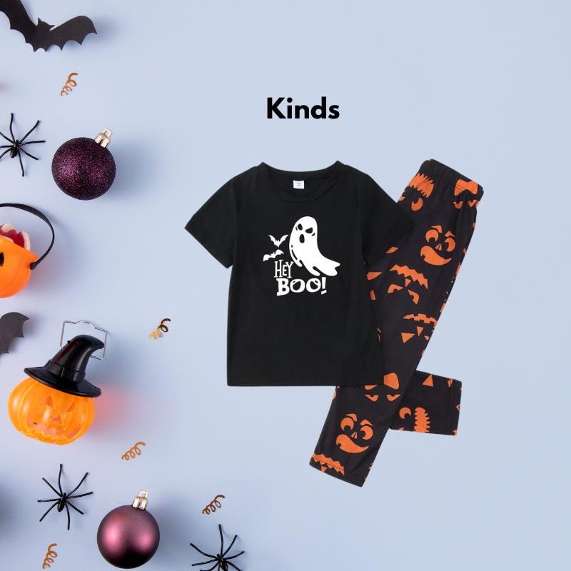 Matching Family Halloween Pajamas, Halloween Unique Pjs, Skull Family Jammies, Matching Boo Pjs, Scary Pajamas For Halloween