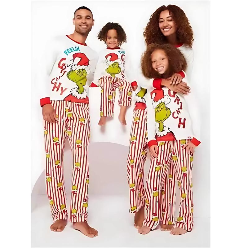 Family Christmas Pajamas, Grinch Matching Christmas Pajamas,Toddler Christmas Pajamas,Monogram Family Christmas PJs Xmas Family Matching