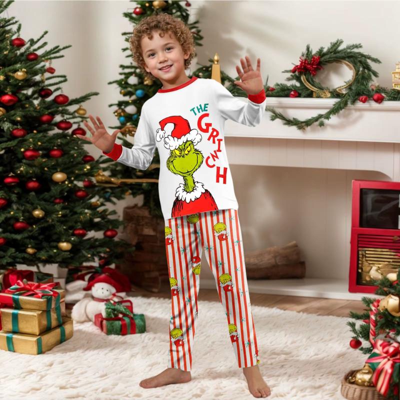 Family Christmas Pajamas, Grinch Matching Christmas Pajamas,Toddler Christmas Pajamas,Monogram Family Christmas PJs Xmas Family Matching
