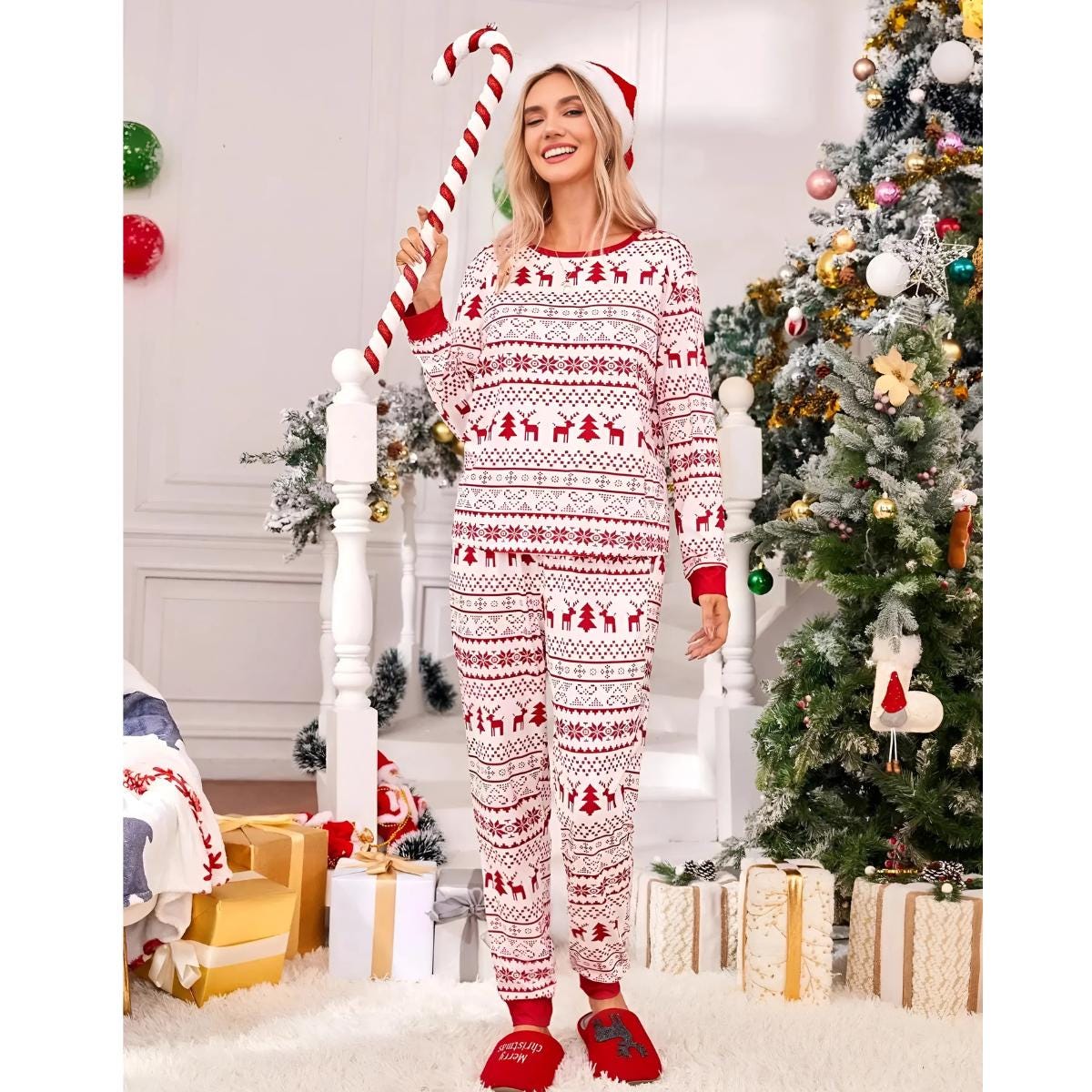 christmas pajamas family, Family Matching pajamas, Christmas Pajamas Set Soft Loose Loungewear Xmas Look Pjs Family Holiday Pajamas,