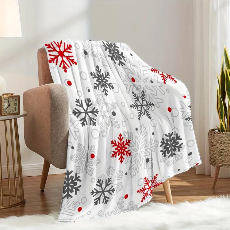 christmas blanket, Snowflake Merry Christmas, Throw Blanket, Christmas Bedding Decor,Winter Xmas Season Xmas Blanket,Family Christmas Gift
