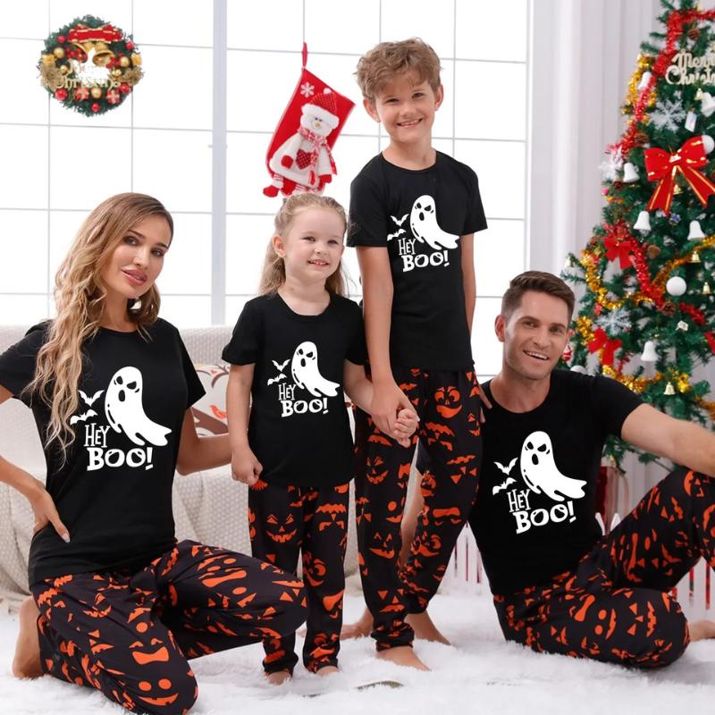 Matching Family Halloween Pajamas, Halloween Unique Pjs, Skull Family Jammies, Matching Boo Pjs, Scary Pajamas For Halloween