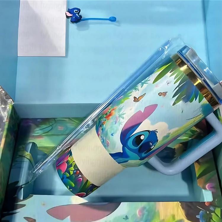 Stanley STITCH 40 Oz, Ohana Blue Guy Glitter 40oz Stanley stitch 40oz tumblers