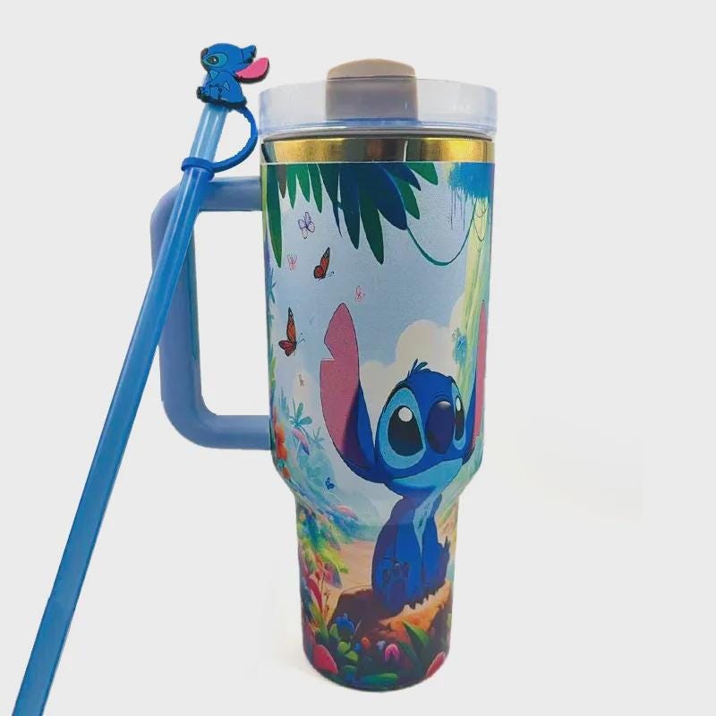 Stanley STITCH 40 Oz, Ohana Blue Guy Glitter 40oz Stanley stitch 40oz tumblers